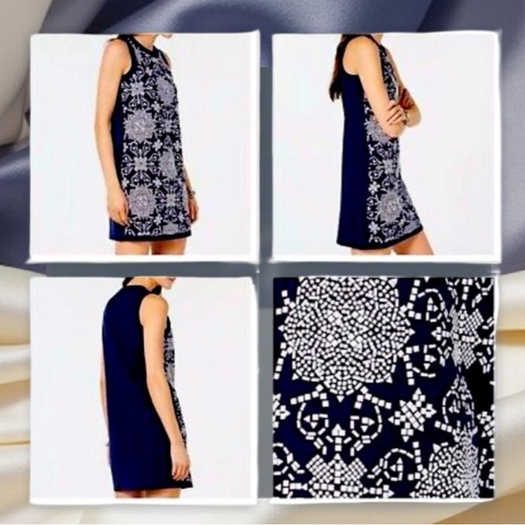 Micheal Kors Women's Navy Blue Studded Front Formal Dress Size Small NWT - Picture 6 of 13